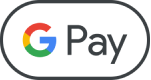 The image shows the Google Pay logo featuring a stylized multicolored "G" followed by the word "Pay" in gray, all within a rounded rectangular shape.